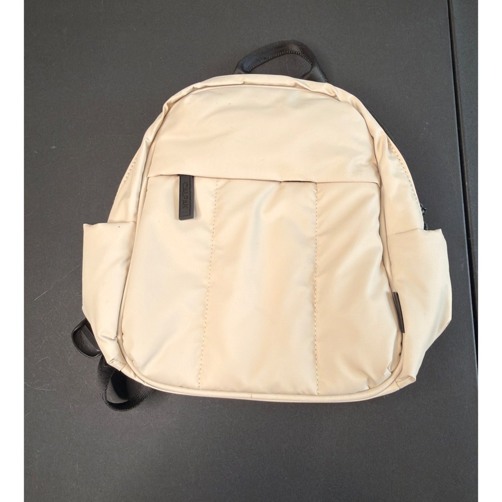 CALPAK Luka Mini Backpack Puffy Oatmeal Purse Travel Adjustable Straps